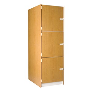 Large Instrument Locker w/ Solid Doors - 3 Compartments (37 7/8" D)